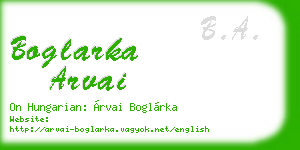 boglarka arvai business card